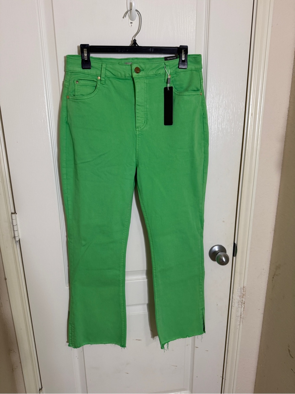 Tractr Jeans Womens 10/30 Green High Rise Crop Raw Hem NWT Anthropologie Y2K